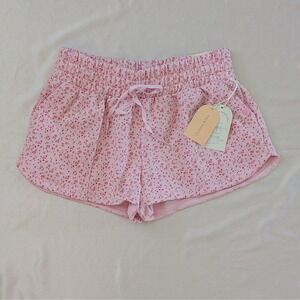 New Blogilates Women's Marshmallow Dolphin Shorts Pink Floral Print 1X (14-16)